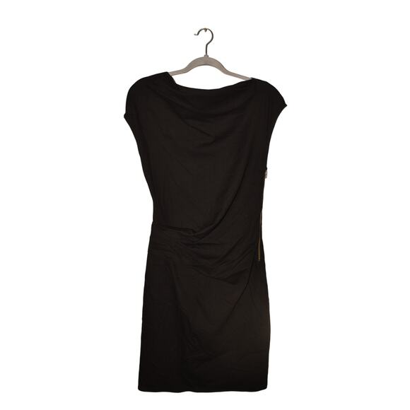 HELMUT LANG $375 Black Cowl Neck Ruched Sleeveless Sheath Dress Size 2 - Picture 1 of 3